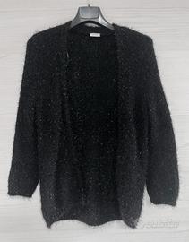 Cardigan nero luminoso e  elegante