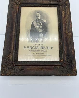 Quadretto antico "Marcia Reale" Vittorio Emanuele