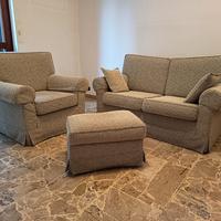 Poltrona con poggiapiedi , Divano due posti