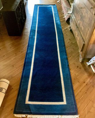 Tappeto tibetano blu corsia 3,66 x 0.77