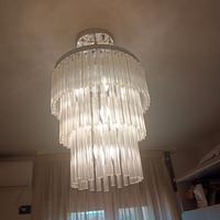 Lampadario sospensione cilindri vetro