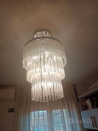 Lampadario sospensione cilindri vetro