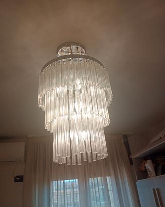 Lampadario sospensione cilindri vetro