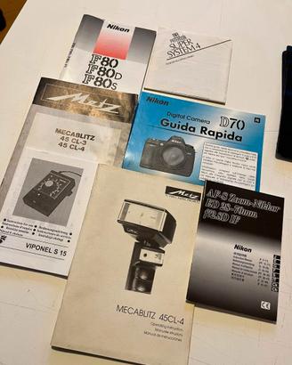 Libretti istruzioni vari Fotografia