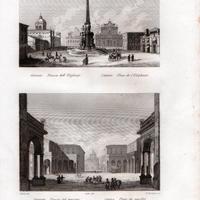 2 Stampe Antiche Originali audot 1837 Catania e Si