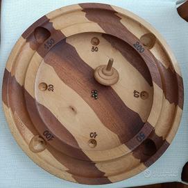 Roulette valdostana gioco trottola in legno 