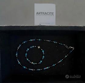 Collana Antracite con lapislazzuli,  turchese 