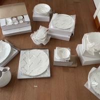 Servizio piatti filo platino 12 persone Fine Bone