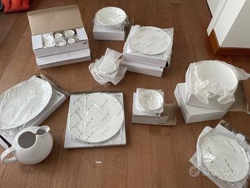 Servizio piatti filo platino 12 persone Fine Bone