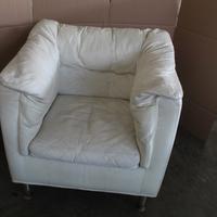 Poltrona pelle bianco usata