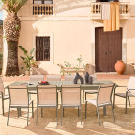 Tavolo alluminio allungabile per esterni  10 sedie