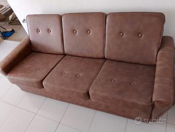 Salotto vintage in vera pelle