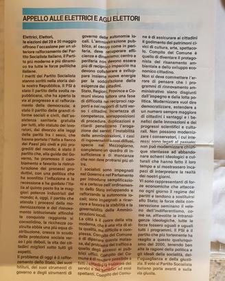 Volantino elettorale PSI socialista craxi