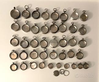 Lotto di 42 Casse Orologio Tasca Argento 1023g