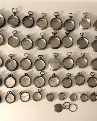 Lotto di 42 Casse Orologio Tasca Argento 1023g