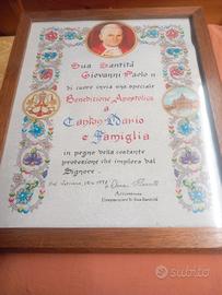 Benedizione Apostolica originale di Papa Giovanni 