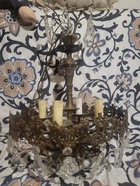 lampadario vintage in ottone 