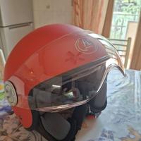 Coppia di caschi jet AL Helmets rossi con visiera