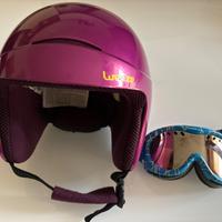 Casco sci decathlon  H400 purple+Occhiali