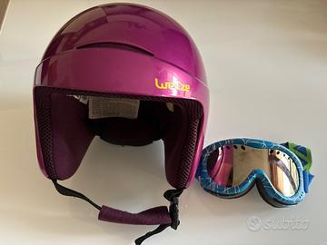 Casco sci decathlon  H400 purple+Occhiali