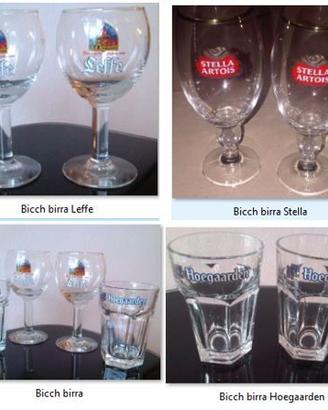 Bicchieri birra LEFFE HOEGAARDEN STELLA PERONI Kap