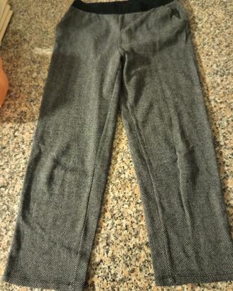 pantaloni donna spina pesce grigio elastico dritto