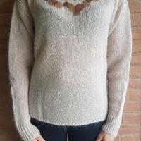 Maglia rosa antico/beige, mohair, Made in Italy, S