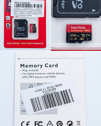 Micro SD 256 GB+ Adattatore SD
