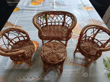 set salotto in miniatura per bambole 4pezzi
