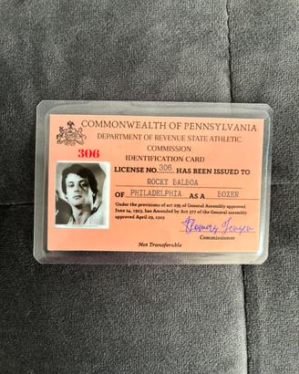 Prop Licenza Boxe Rocky Balboa
