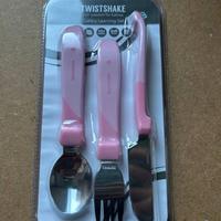Set Posate Educative Twistshake Rosa 12+ mesi Nuov