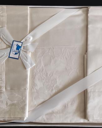 Lenzuola 2P 100% RASO di COTONE + FIANDRA