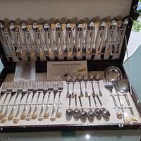 servizio posate da dodici acciaio oro