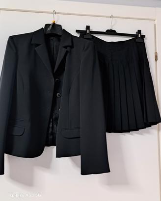 Tailleur nero con gonna elegante tg 44