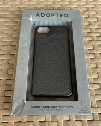 Cover iPhone 5 in Pelle Nero Adopted Vintage