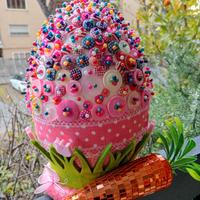 Centrotavola Pasquale decorato a mano.