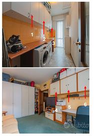 Pensili con ripiani interni