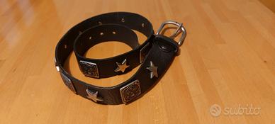 Cintura nera in vera pelle - Valentino Sardella. 