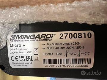 Mingardi MICRO + Kit 2700810 Attuatore vasistas