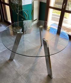 Tavolo rotondo in vetro