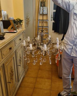 lampadario a gocce vintage
