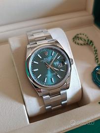 Rolex Datejust 126200 36 verde menta Oyster NUOVO 