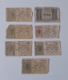 Carta Moneta Una e Due Lire