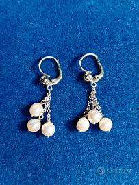 Orecchini Pendenti Vintage in Oro Bianco 18k