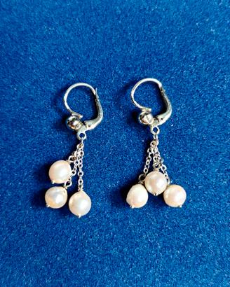 Orecchini Pendenti Vintage in Oro Bianco 18k