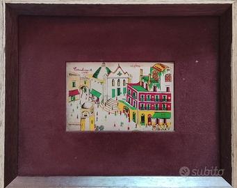 Quadro serigrafia su argento 11x7 più cornice seri