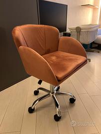 Sedia Deghi da ufficio velluto rosa