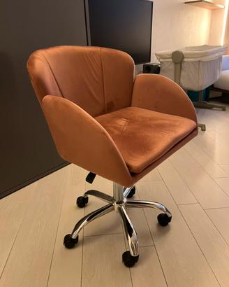 Sedia Deghi da ufficio velluto rosa