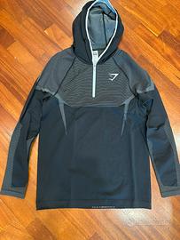 Gymshark Onyx 5.0 Seamless Hoodie Black/Light Grey