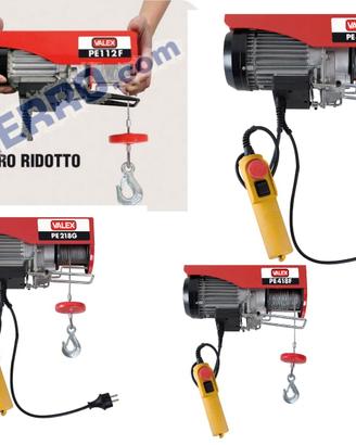 Paranco elettrico 100 400 kg 12 17 mt montacarichi